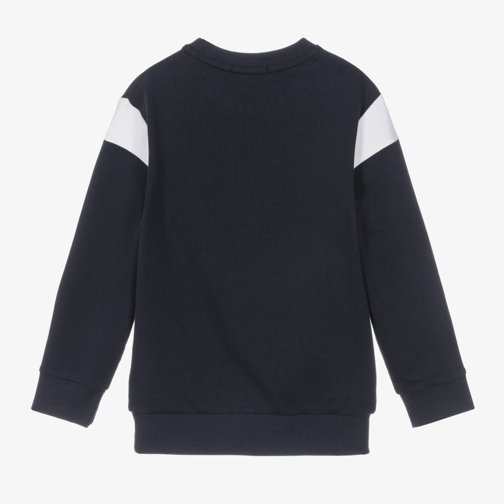 AIGNER-Boys Blue Logo Cotton Jumper | Childrensalon Outlet