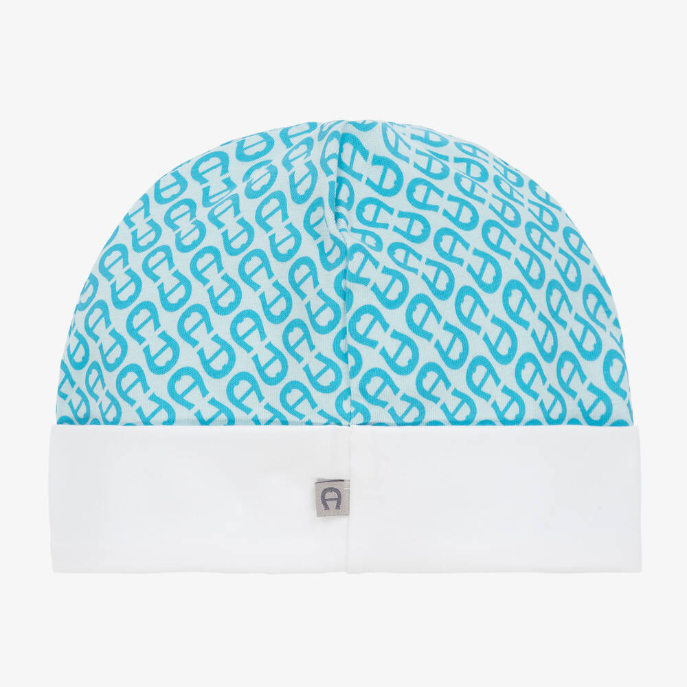 AIGNER-Boys Blue Pima Cotton Baby Hat | Childrensalon Outlet