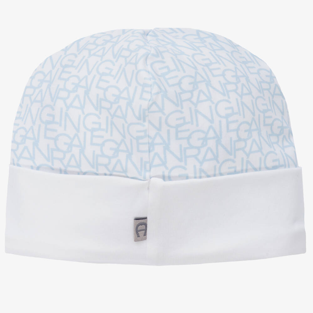 AIGNER-قبعة قطن بيما لون أزرق  و أبيض للمواليد | Childrensalon Outlet