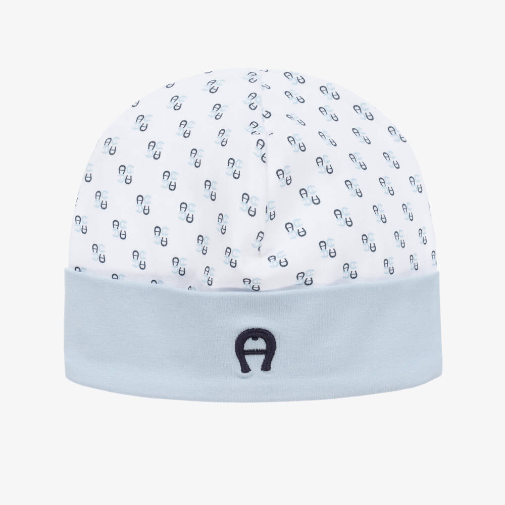 AIGNER-Boys Blue Pima Cotton Hat | Childrensalon Outlet