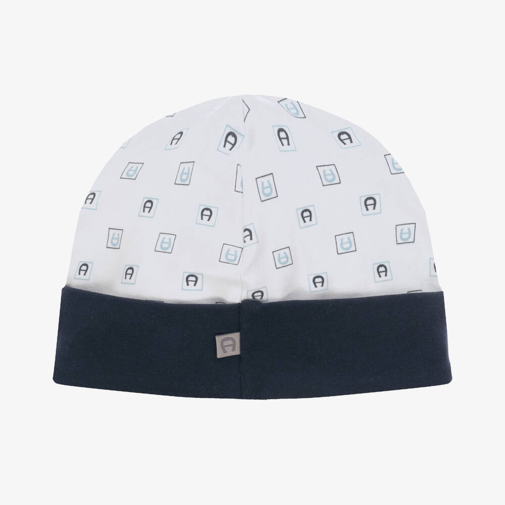 AIGNER-Boys Blue Pima Cotton Jersey Hat | Childrensalon Outlet