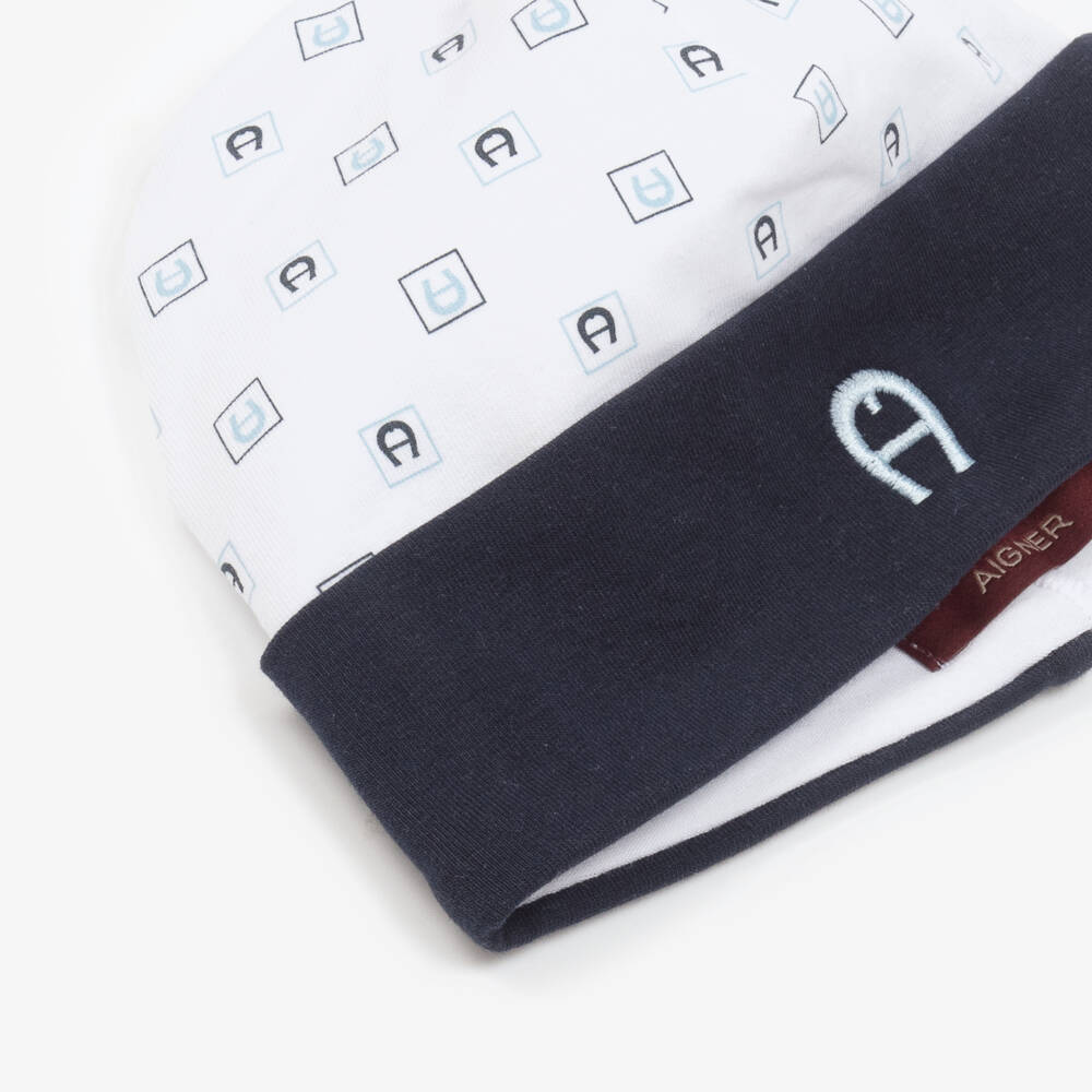 AIGNER-Boys Blue Pima Cotton Jersey Hat | Childrensalon Outlet