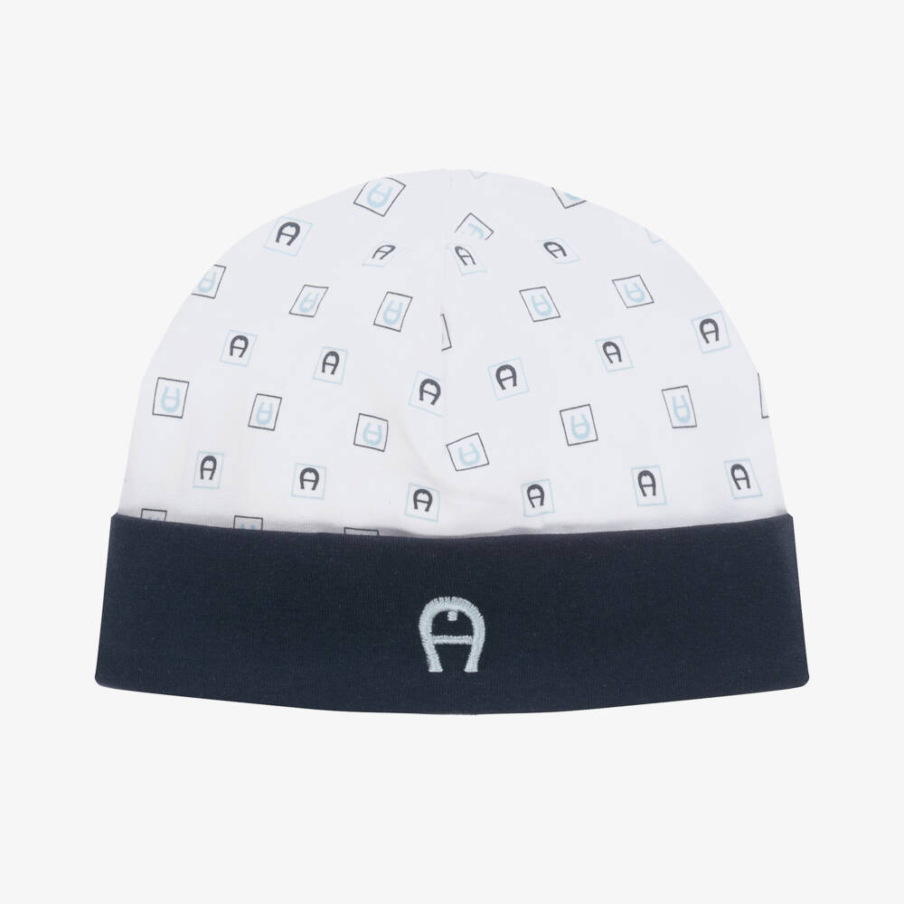 AIGNER-Boys Blue Pima Cotton Jersey Hat | Childrensalon Outlet