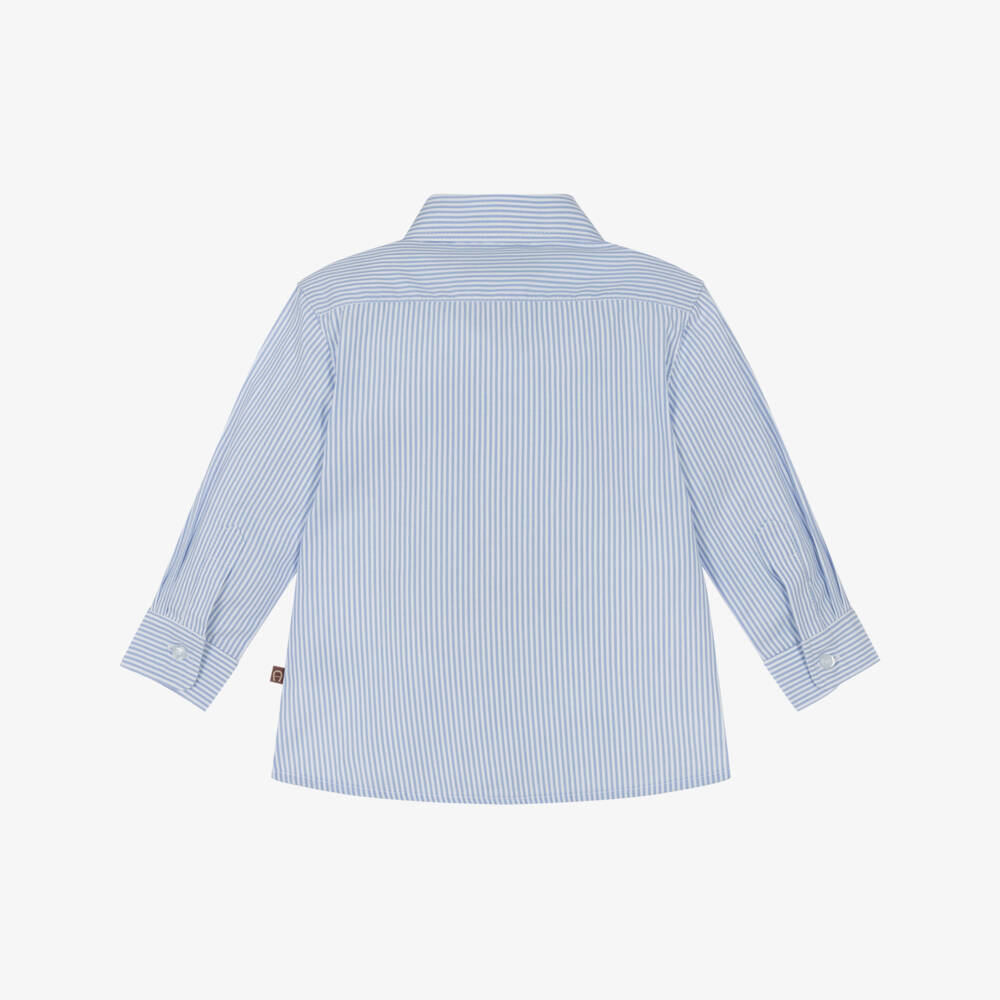 AIGNER-Boys Blue Striped Cotton Shirt | Childrensalon Outlet