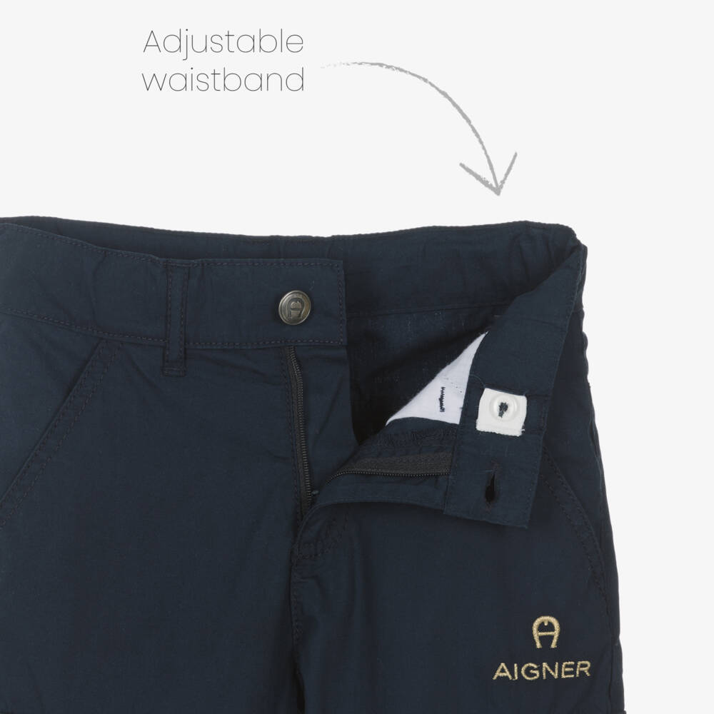 AIGNER-طقم ملابس قطنية زرقاء وبيضاء للأولاد | Childrensalon Outlet