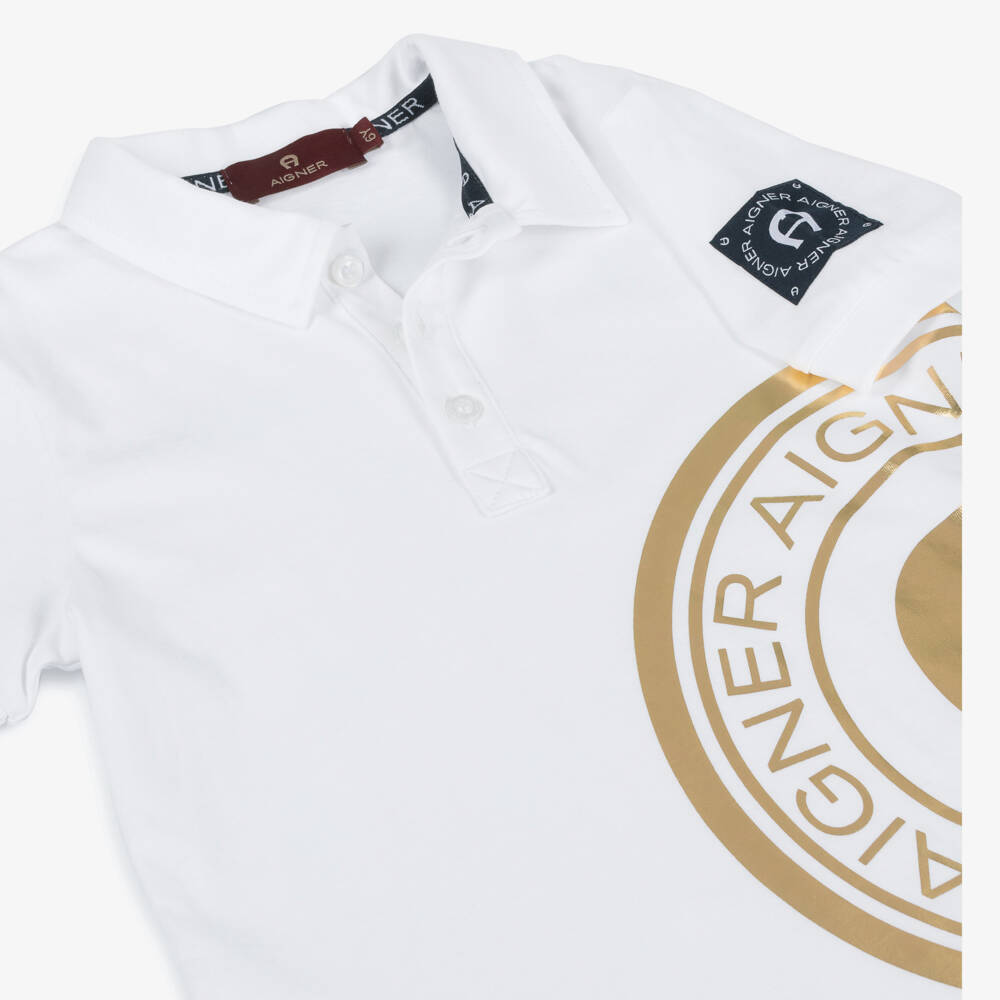 AIGNER-طقم ملابس قطنية زرقاء وبيضاء للأولاد | Childrensalon Outlet