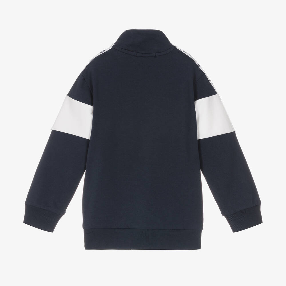 AIGNER-Сине-белый свитшот с половинной молнией для мальчиков | Childrensalon Outlet