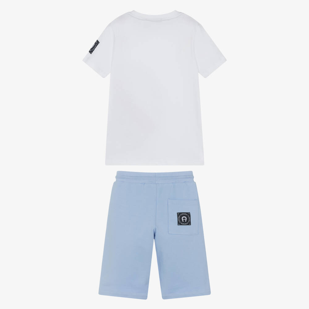 AIGNER-طقم جيرسي أزرق وأبيض للأولاد | Childrensalon Outlet