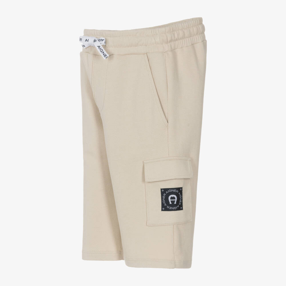 AIGNER-Boys Casual Beige Cargo Shorts | Childrensalon Outlet