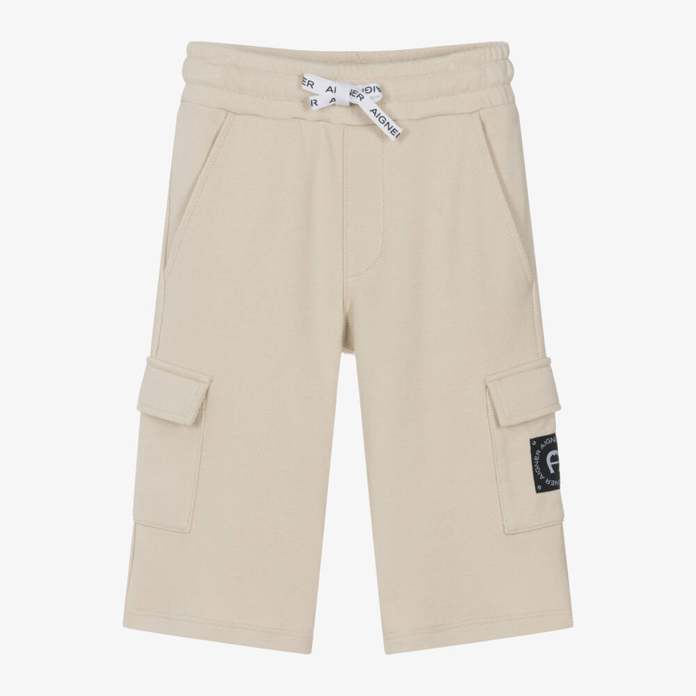 AIGNER-Boys Casual Beige Cargo Shorts | Childrensalon Outlet