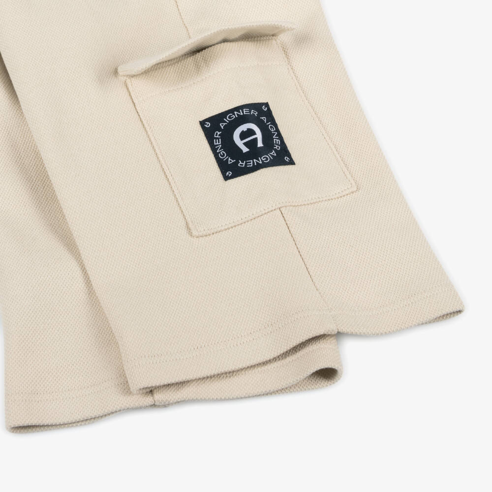 AIGNER-Boys Casual Beige Cargo Shorts | Childrensalon Outlet