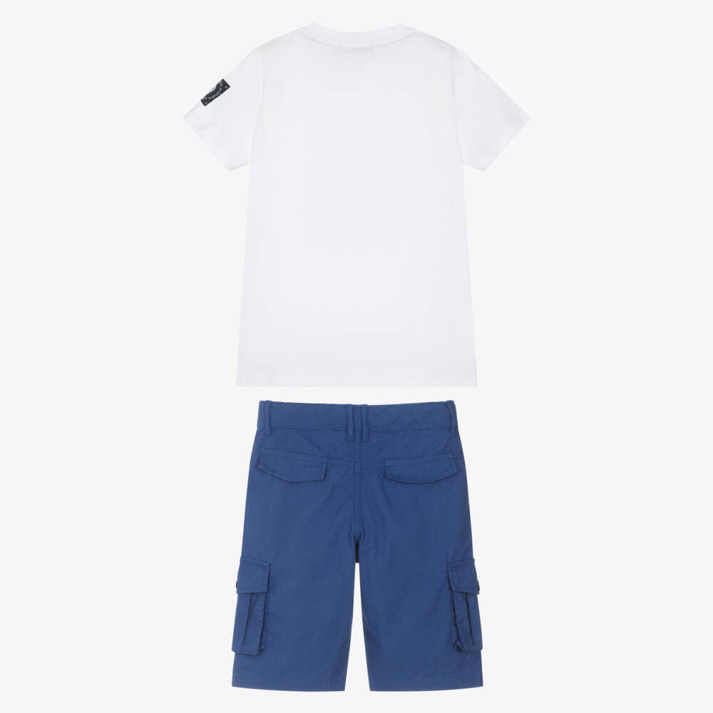 AIGNER-طقم كاجوال أزرق وأبيض للأولاد | Childrensalon Outlet