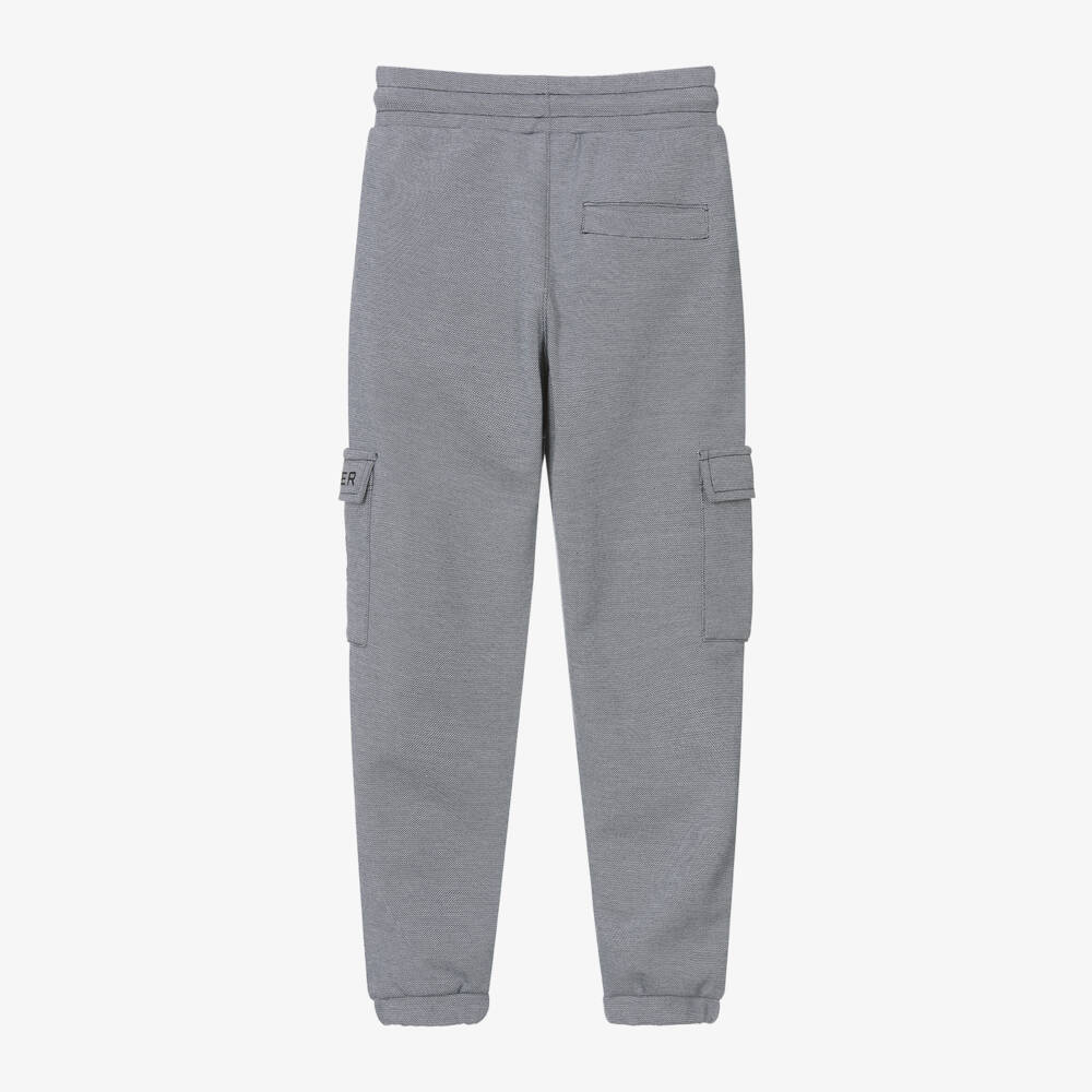 AIGNER-Boys Charcoal Cotton Cargo Trousers | Childrensalon Outlet