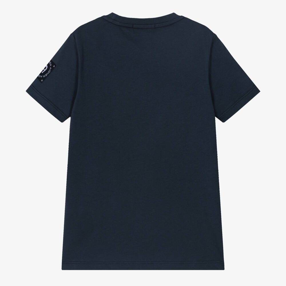 AIGNER-Boys Classic Blue Cotton Tee | Childrensalon Outlet