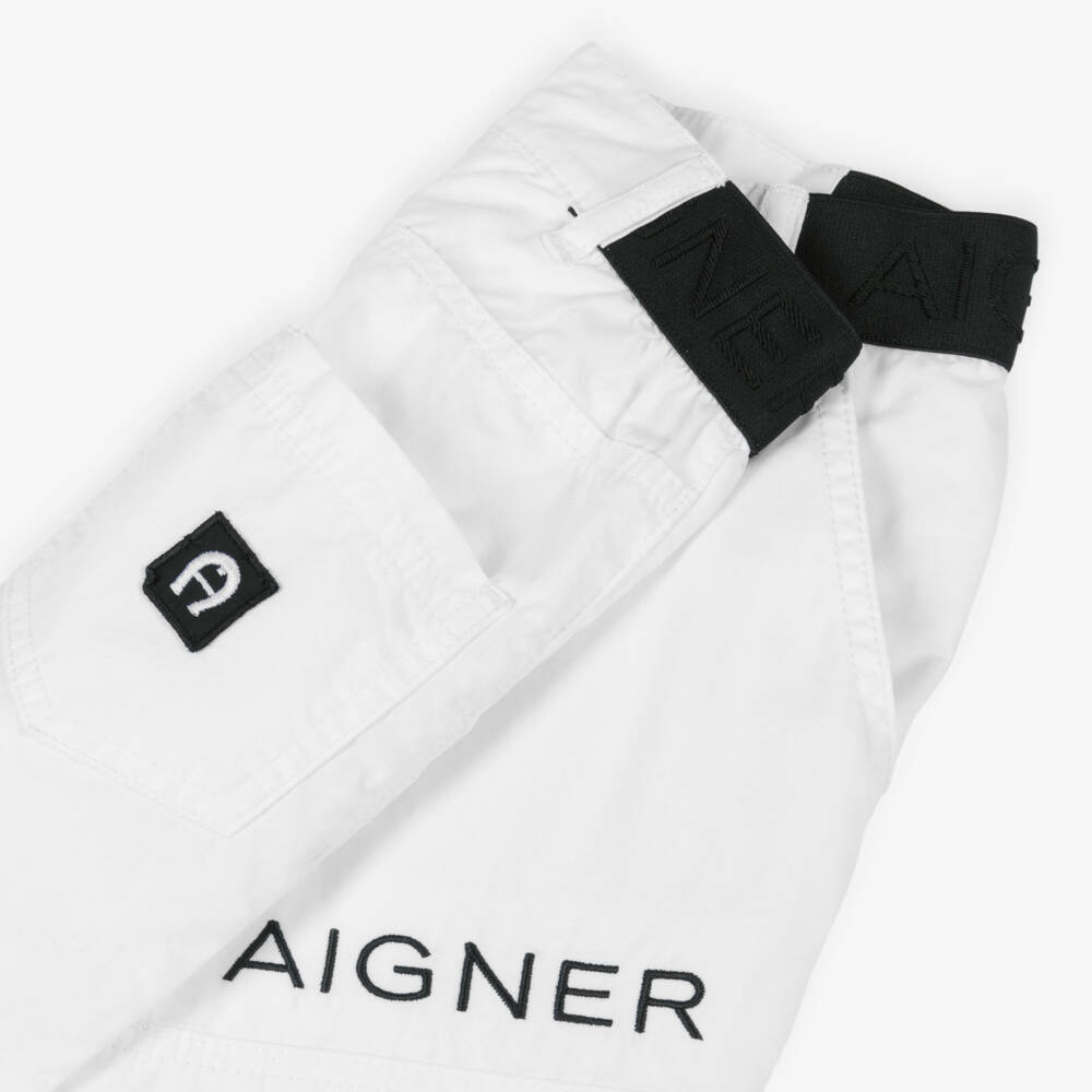 AIGNER-Boys Classic White Bermuda Shorts | Childrensalon Outlet