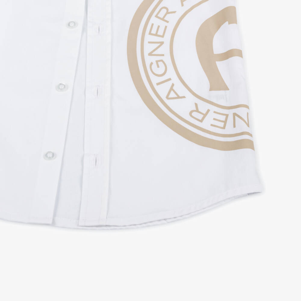 AIGNER-Классическая белая хлопковая рубашка для мальчиков | Childrensalon Outlet