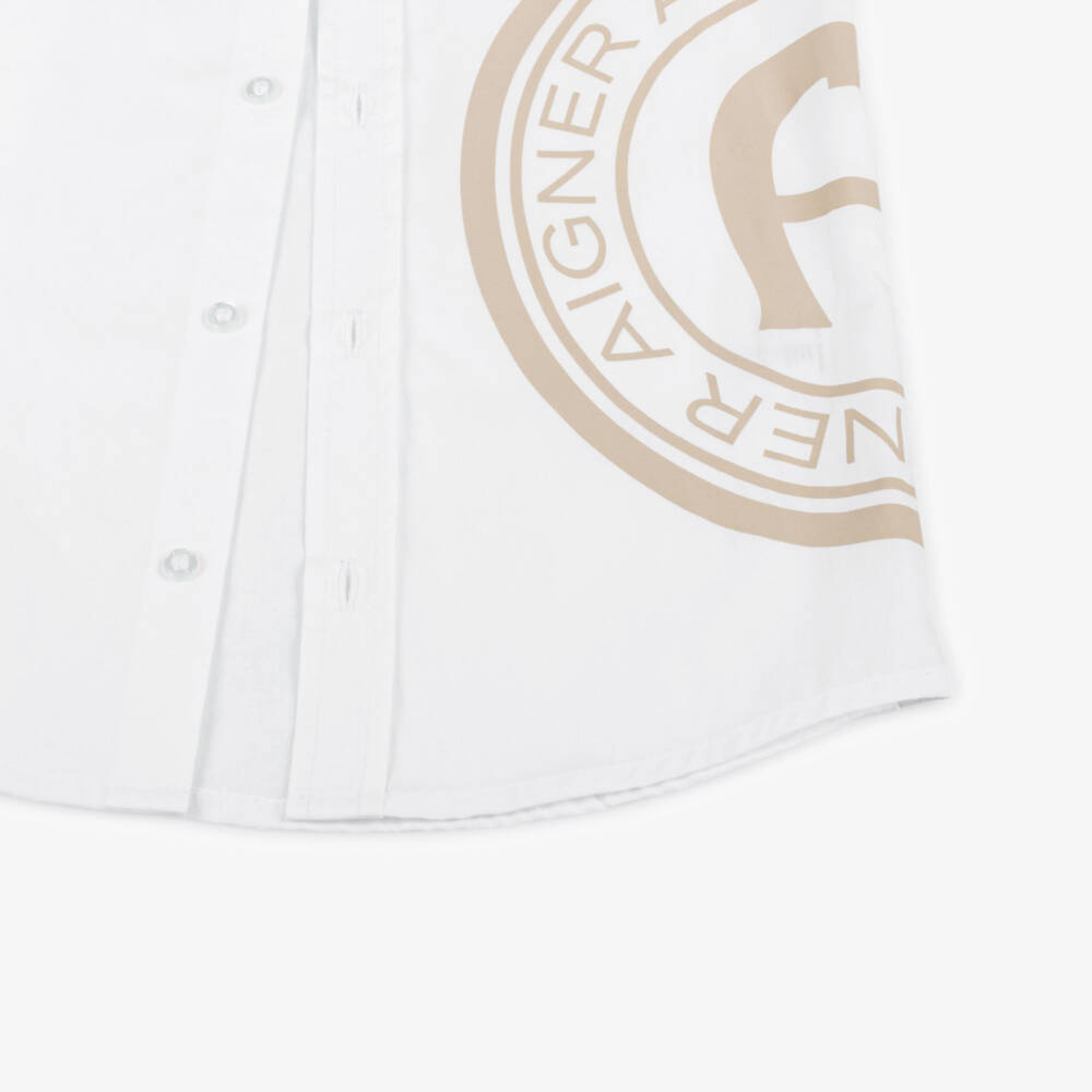 AIGNER-Boys Classic White Cotton Shirt | Childrensalon Outlet