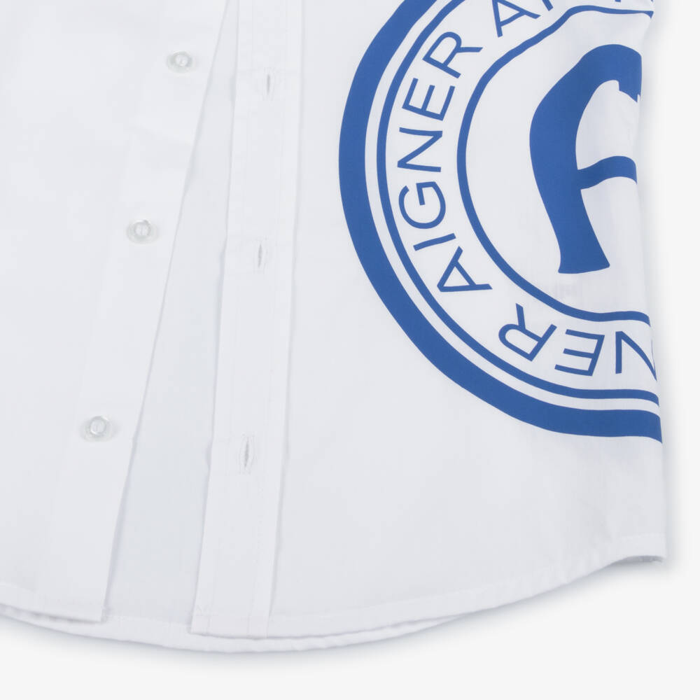 AIGNER-Классический белый хлопковый топ для мальчиков | Childrensalon Outlet