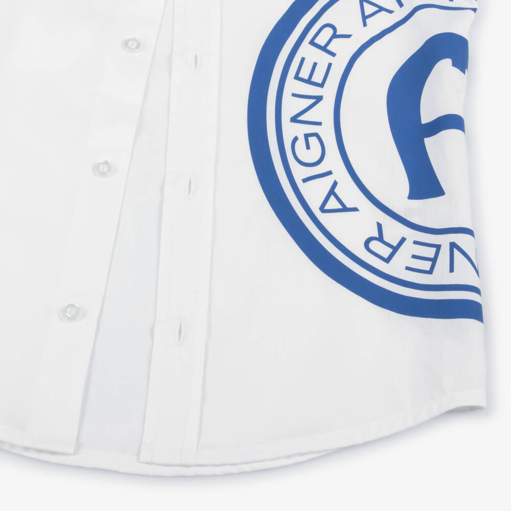 AIGNER-Boys Classic White Cotton Top | Childrensalon Outlet