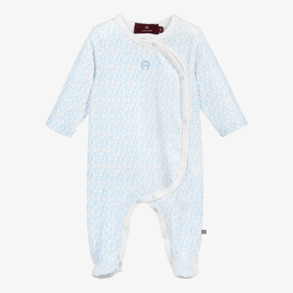 AIGNER-Boys Cotton Logo Babygrow | Childrensalon Outlet