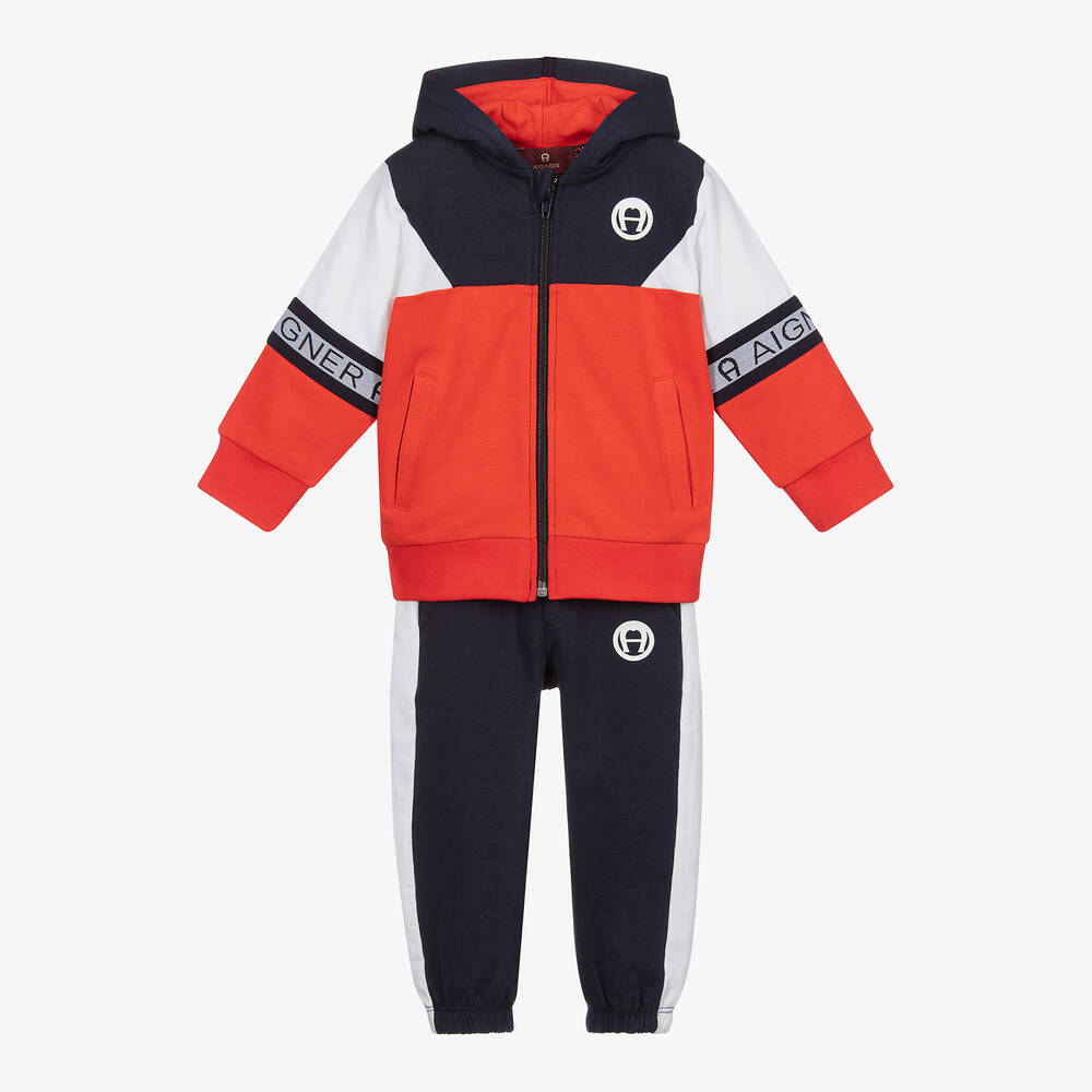 AIGNER - Boys Cotton Logo Tracksuit | Childrensalon