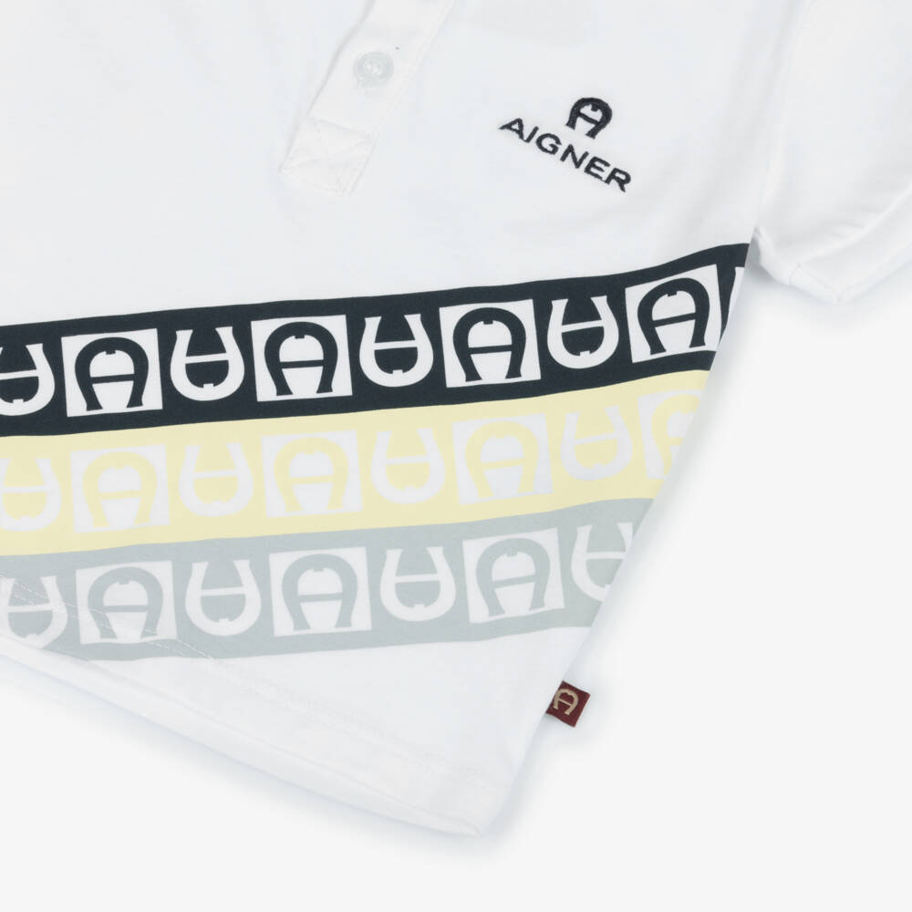 AIGNER-بولو قطن للأولاد بشريط شعار | Childrensalon Outlet