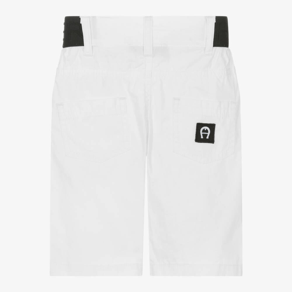 AIGNER-Boys Cotton Shorts with White Logo | Childrensalon Outlet