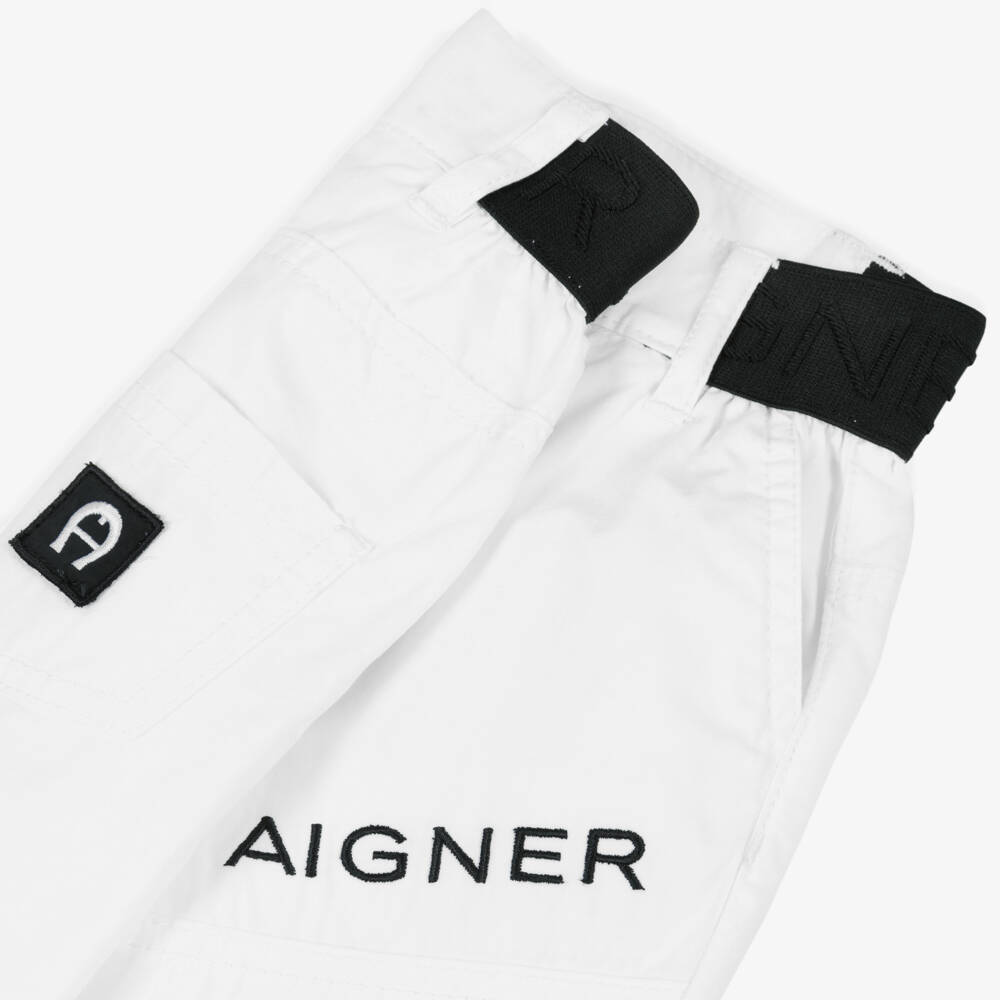 AIGNER-Boys Cotton Shorts with White Logo | Childrensalon Outlet