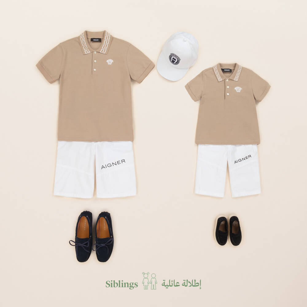 AIGNER-Boys Cotton Shorts with White Logo | Childrensalon Outlet