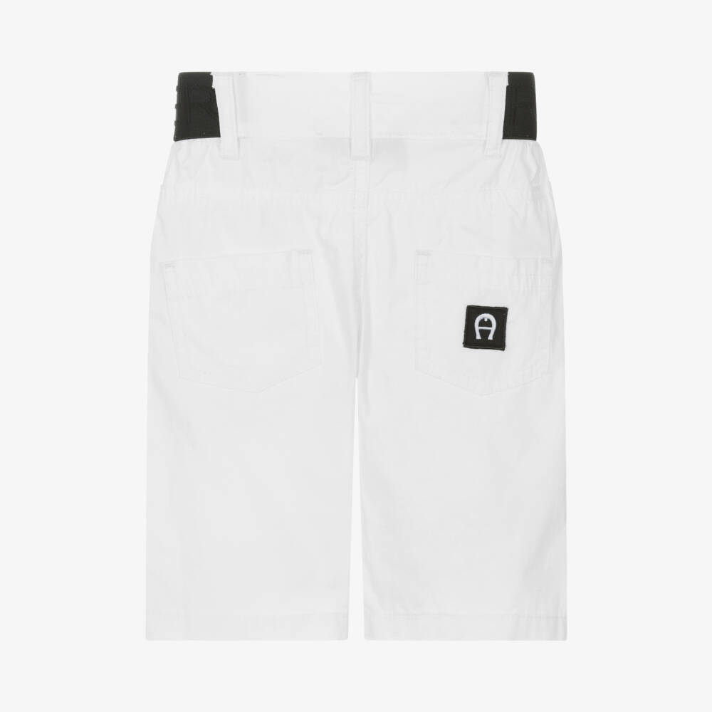 AIGNER-Boys Cotton Shorts with White Logo | Childrensalon Outlet