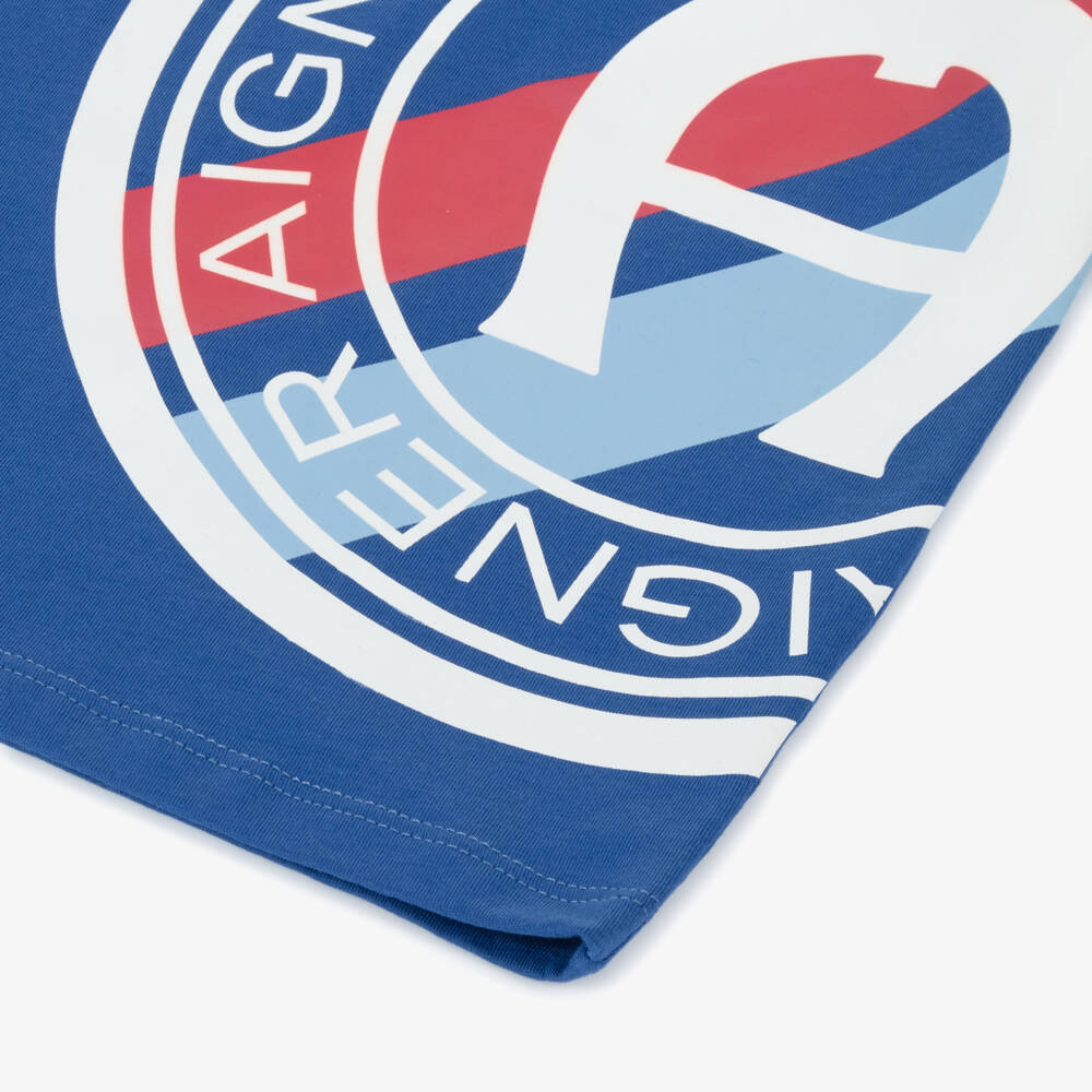 AIGNER-Футболка из хлопка с легендарным эмблемой для мальчиков | Childrensalon Outlet