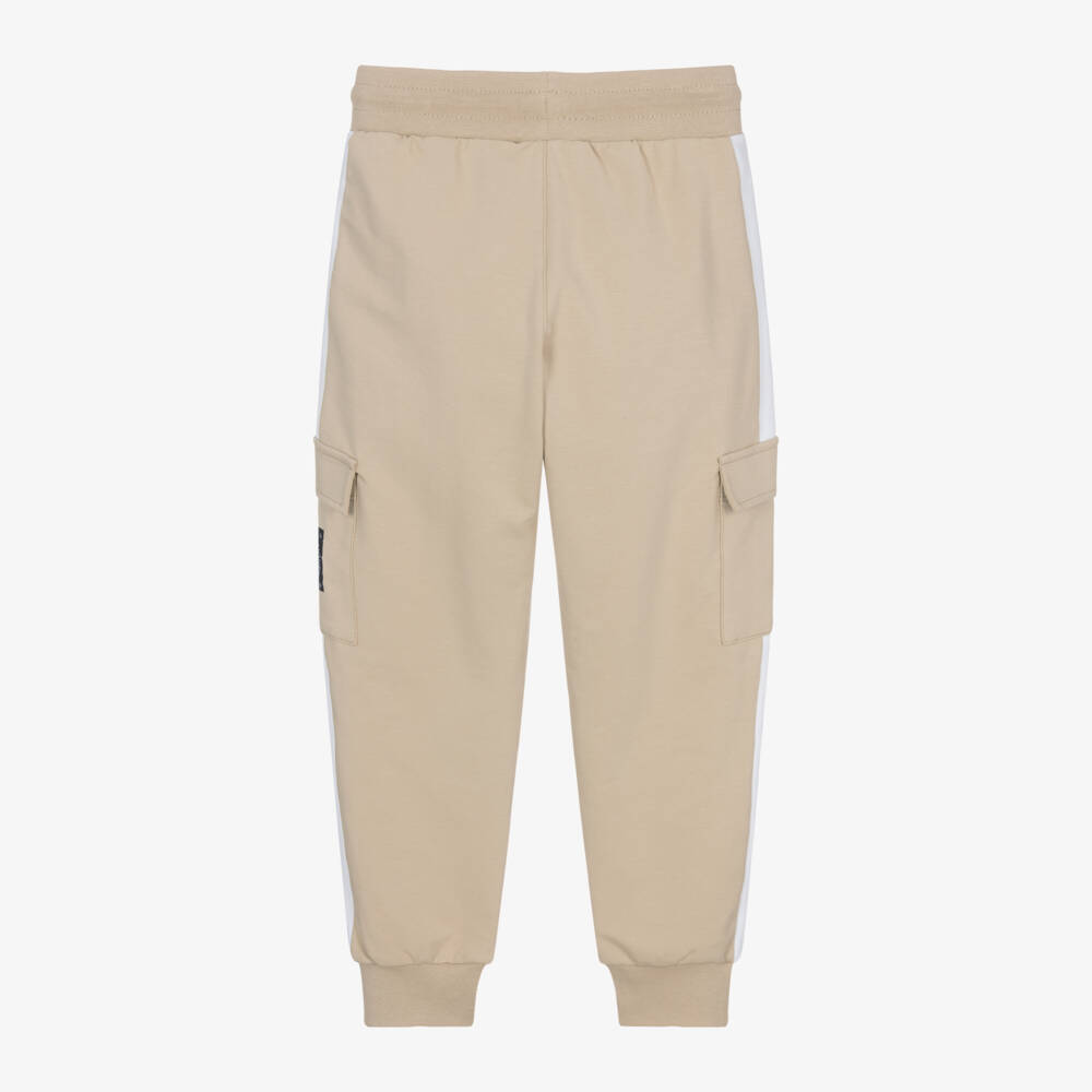AIGNER-Boys Cozy Beige Cargo Trousers | Childrensalon Outlet
