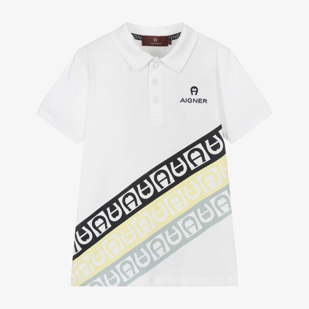 AIGNER-Boys Crisp Cotton Polo Tee | Childrensalon Outlet