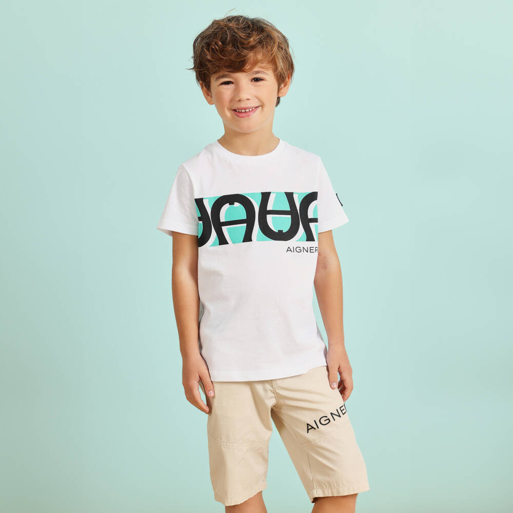 AIGNER-Boys Crisp Cotton Tee | Childrensalon Outlet