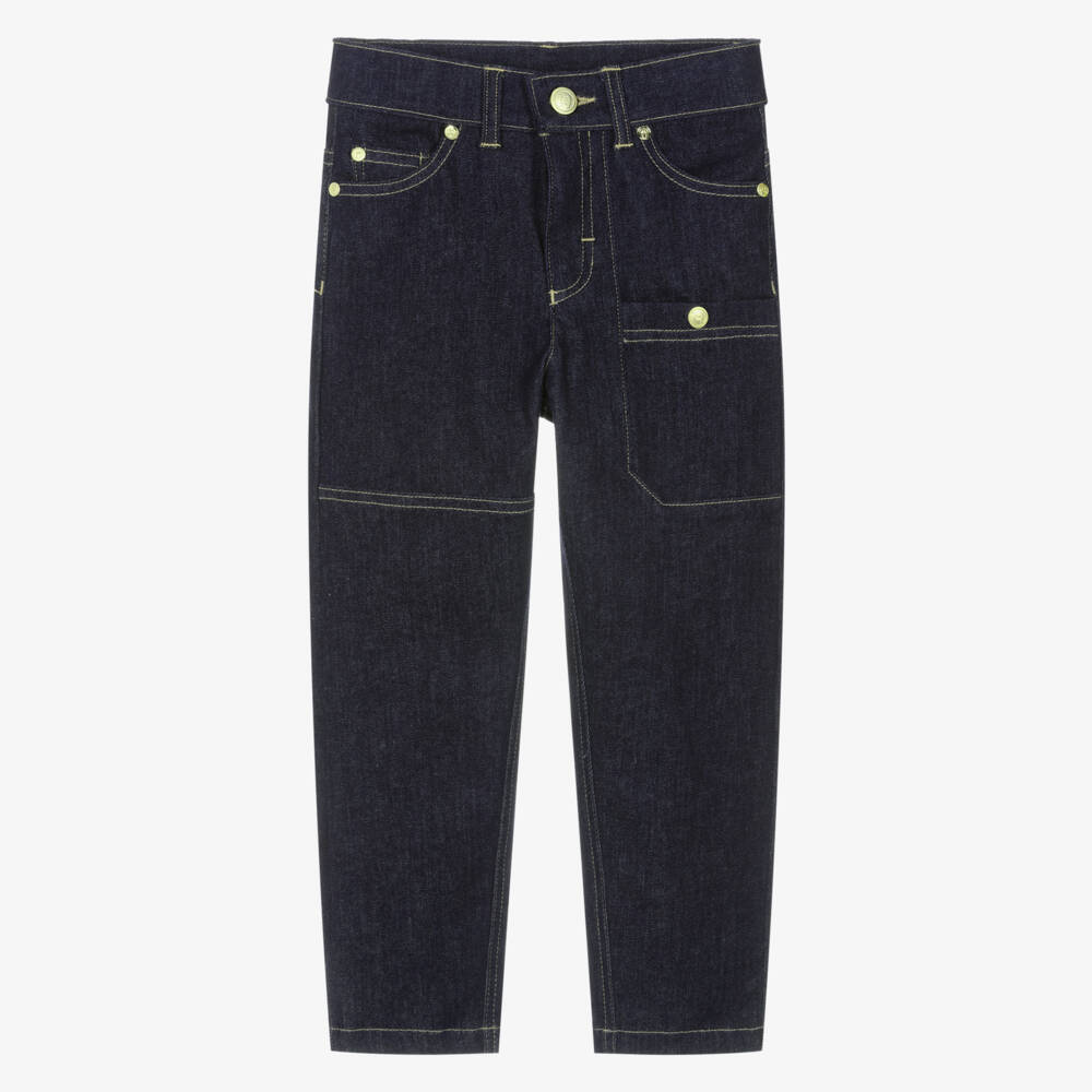 AIGNER-Boys Dark Blue Denim Jeans with Embossed Gold Rivets | Childrensalon Outlet