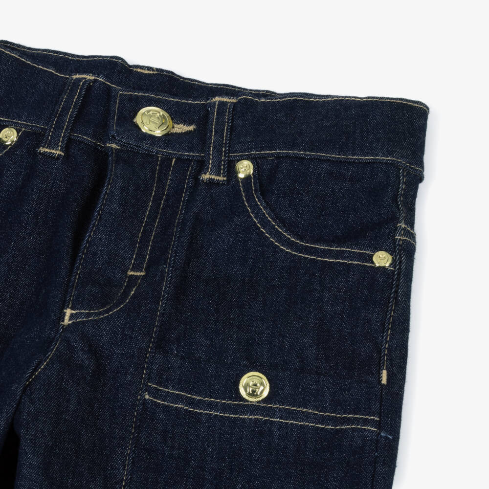 AIGNER-Boys Dark Blue Denim Jeans with Embossed Gold Rivets | Childrensalon Outlet