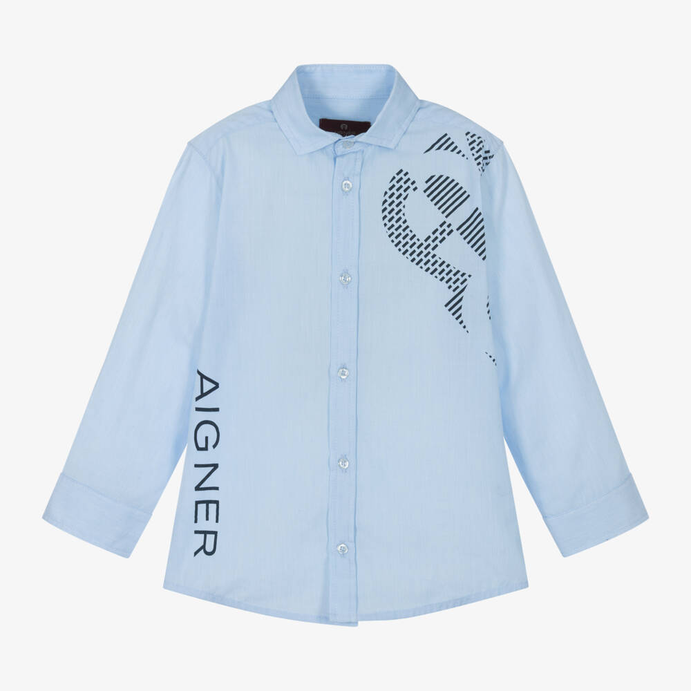 AIGNER-قميص قطني أزرق أنيق للأولاد | Childrensalon Outlet