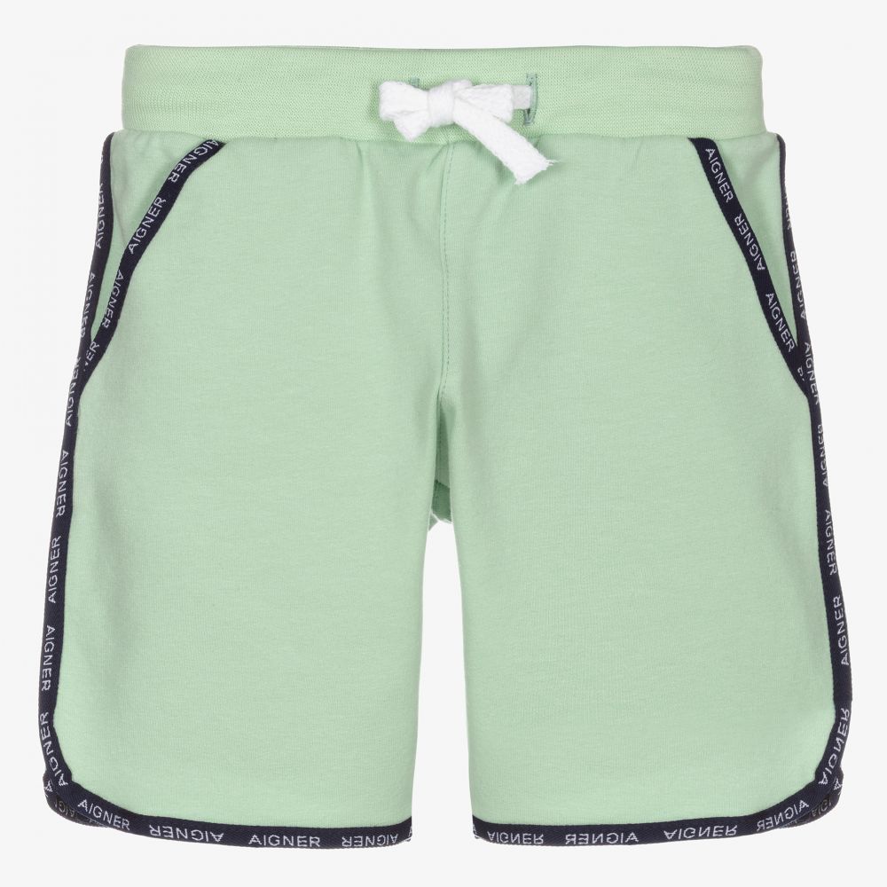 AIGNER - Boys Green Cotton Shorts | Childrensalon