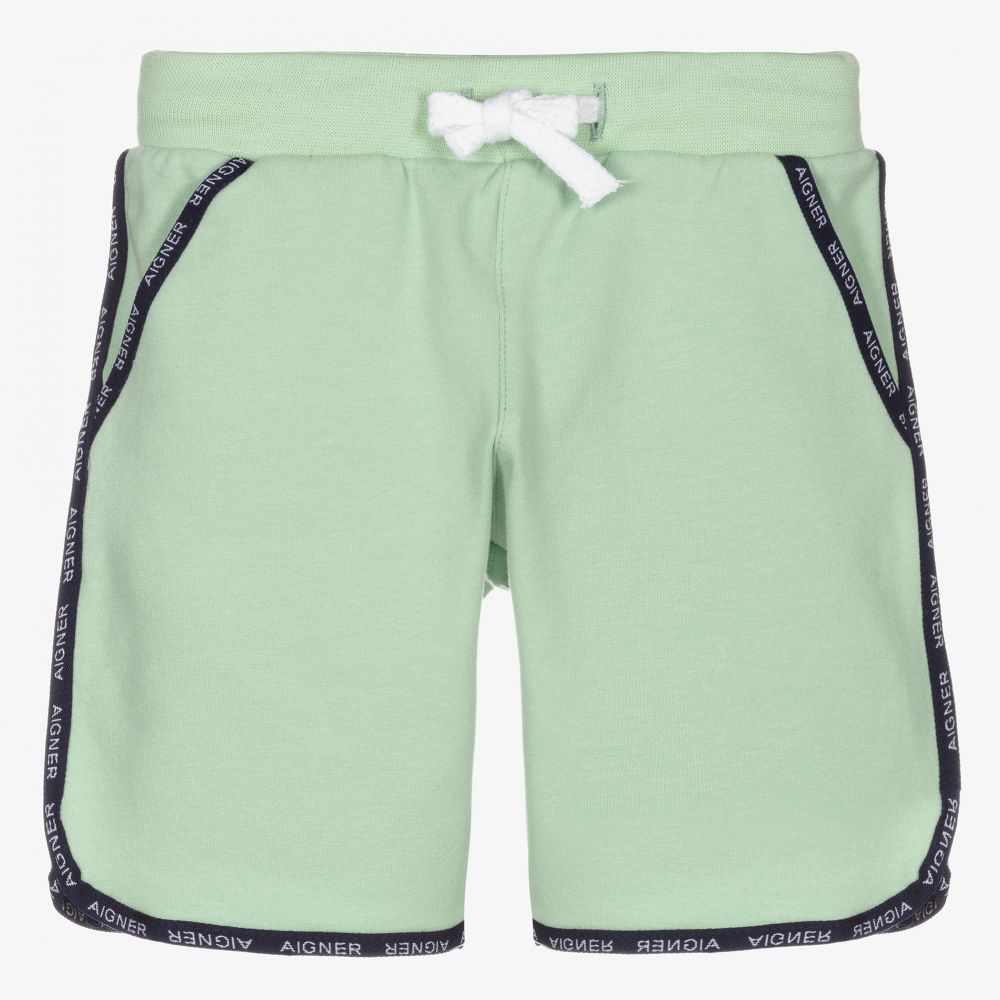 AIGNER - Short vert en coton Garçon | Childrensalon