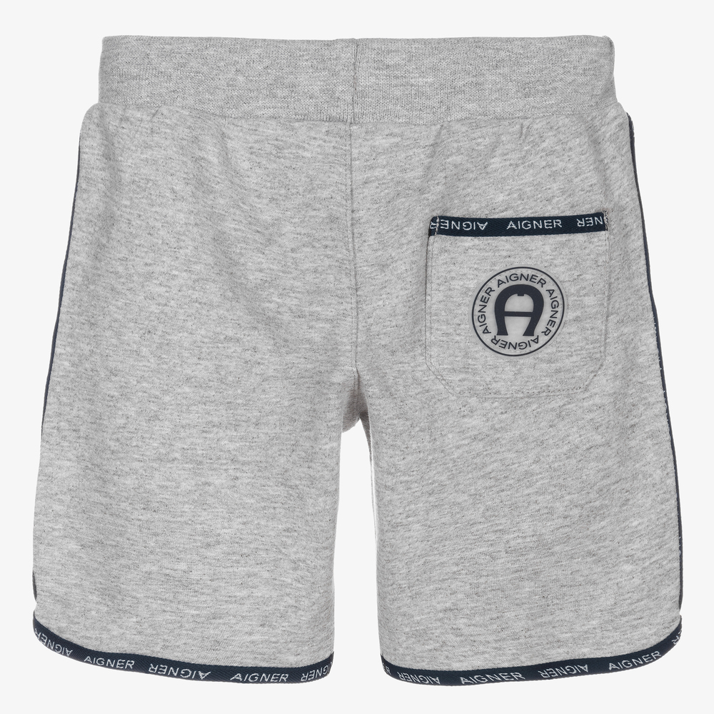 اقنر-شورت أطفال ولادي قطن جيرسي لون رمادي | Childrensalon Outlet