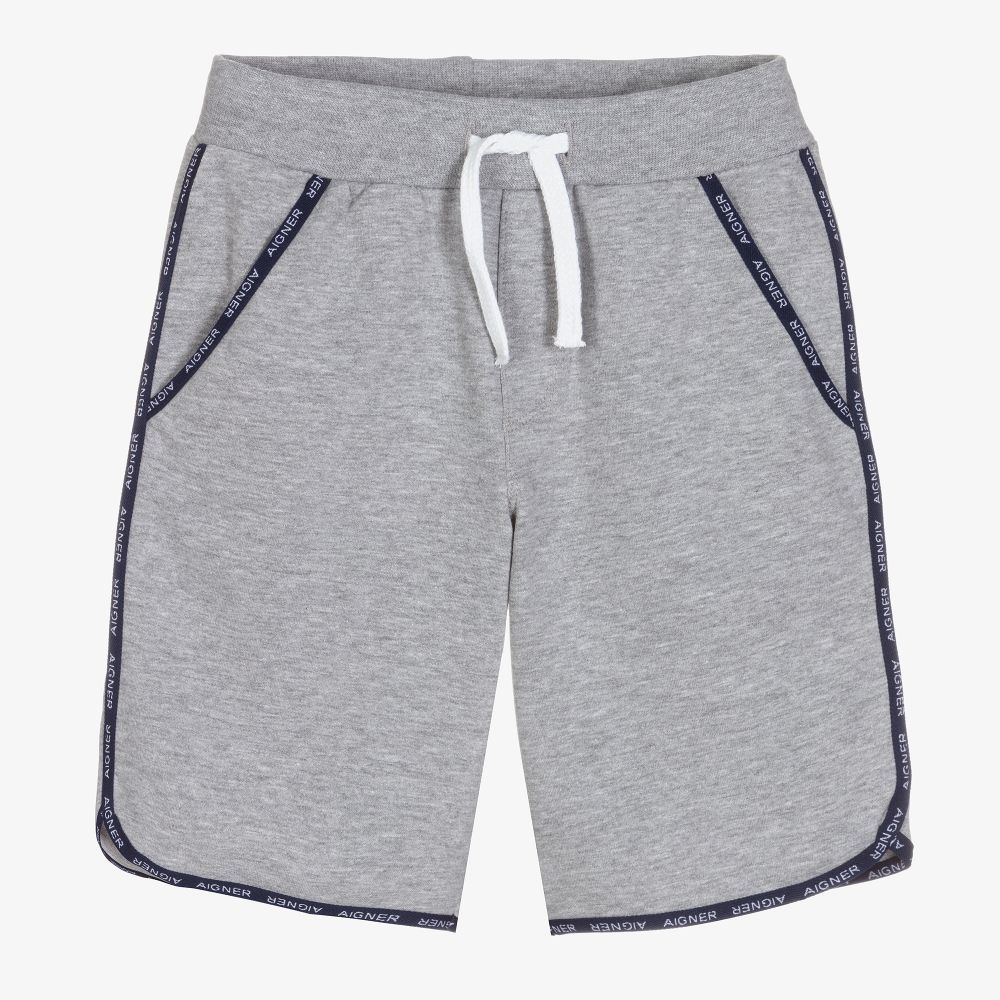 AIGNER - Boys Grey Jersey Shorts | Childrensalon