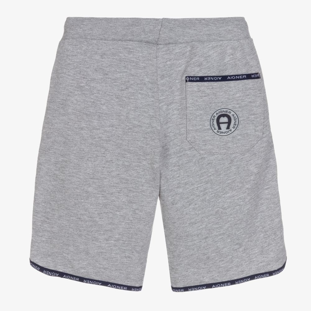 AIGNER-شورت قطن جيرسي لون رمادي للأولاد | Childrensalon Outlet