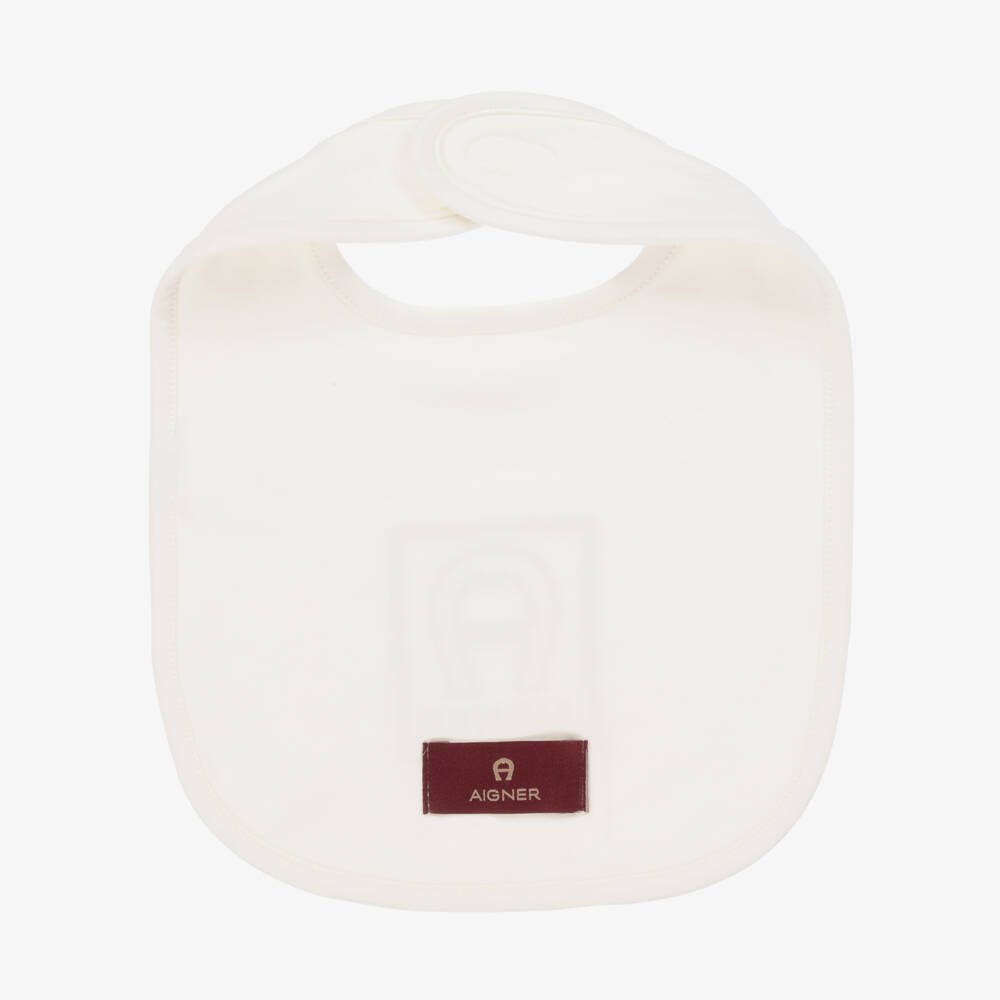 AIGNER-Boys Ivory Pima Feeding Bib | Childrensalon Outlet