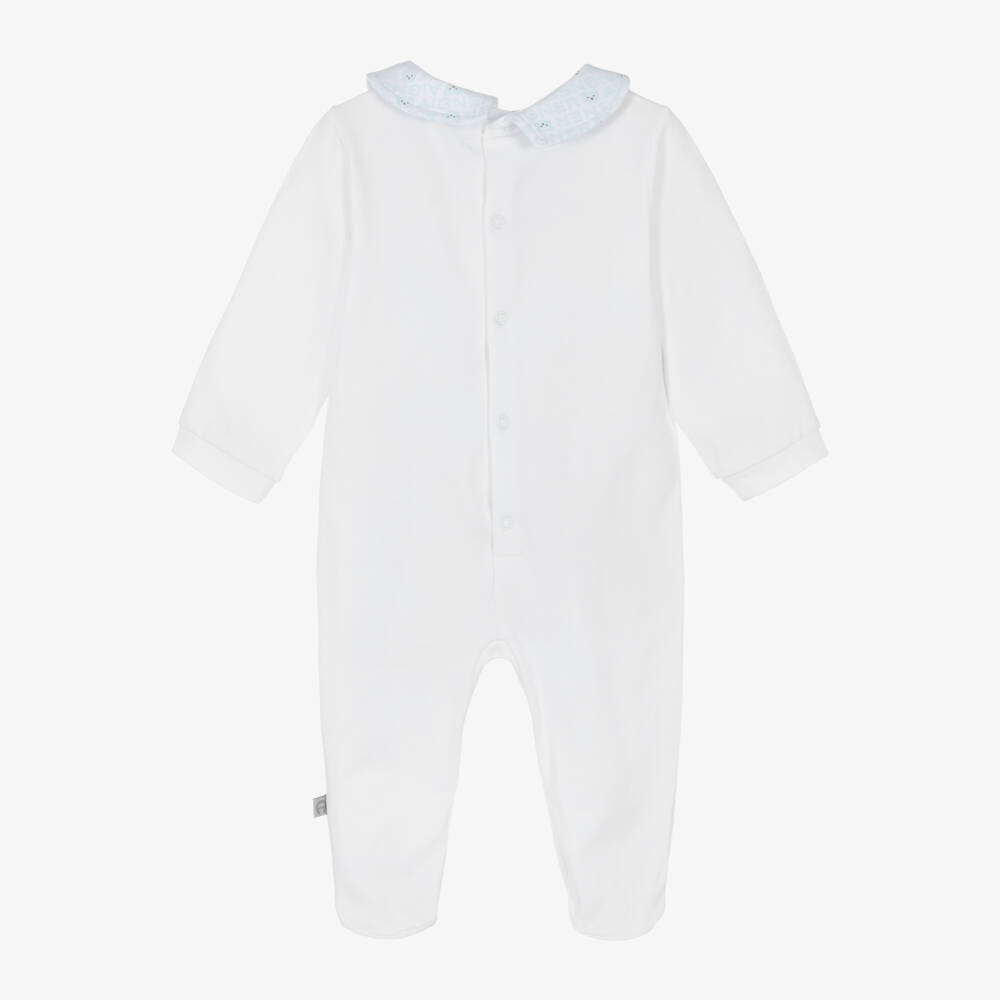 AIGNER-Boys Ivory Soft Jersey Sleepsuit | Childrensalon Outlet