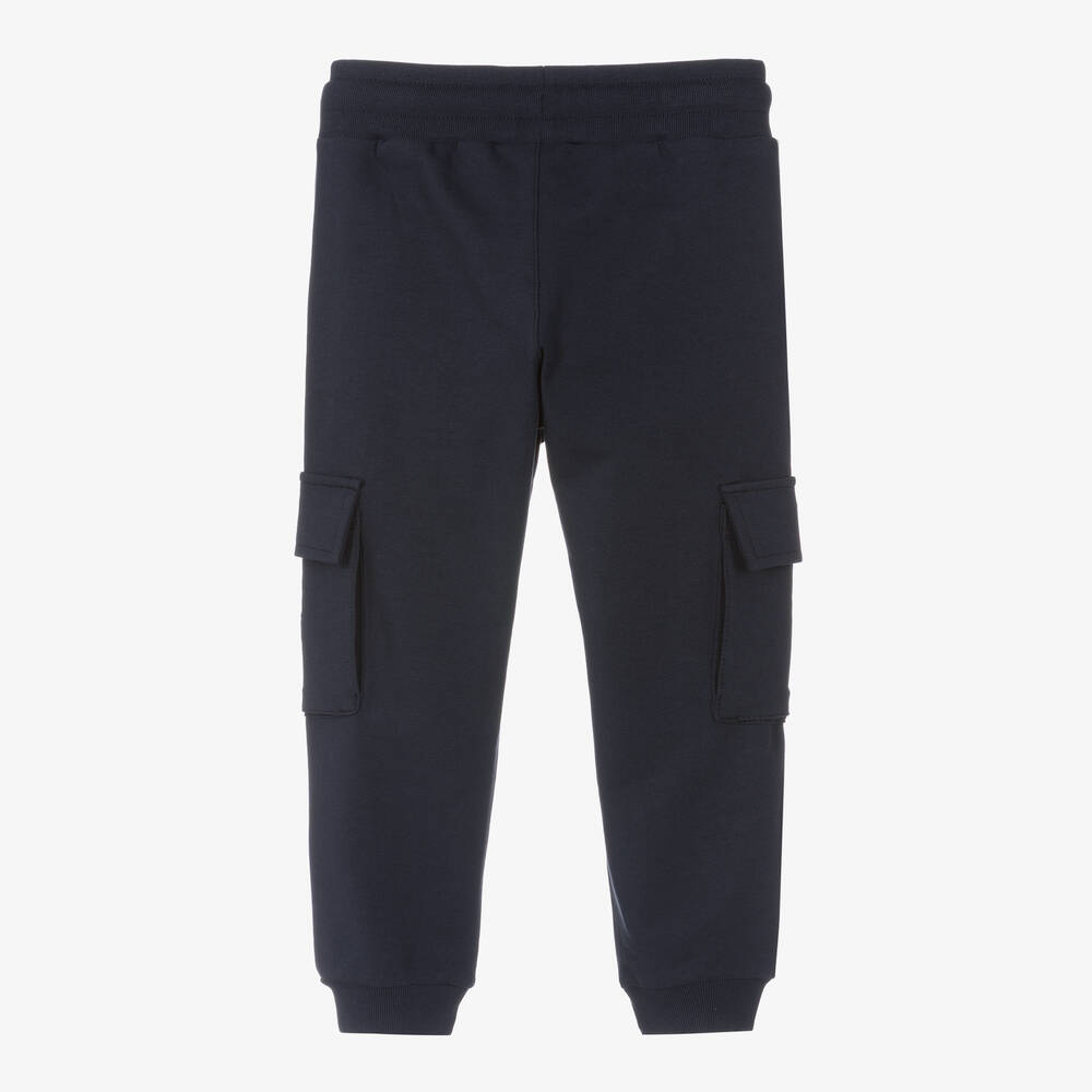 AIGNER-Boys Navy Blue Cargo Joggers | Childrensalon Outlet