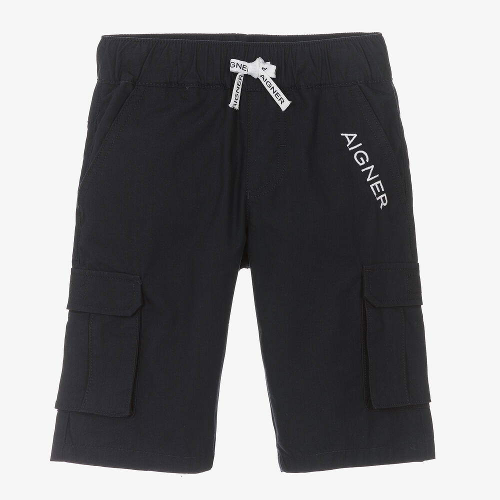 AIGNER - Navyblaue Baumwoll-Cargo-Shorts | Childrensalon