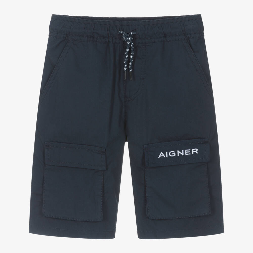 AIGNER-Синие шорты с логотипом | Childrensalon Outlet