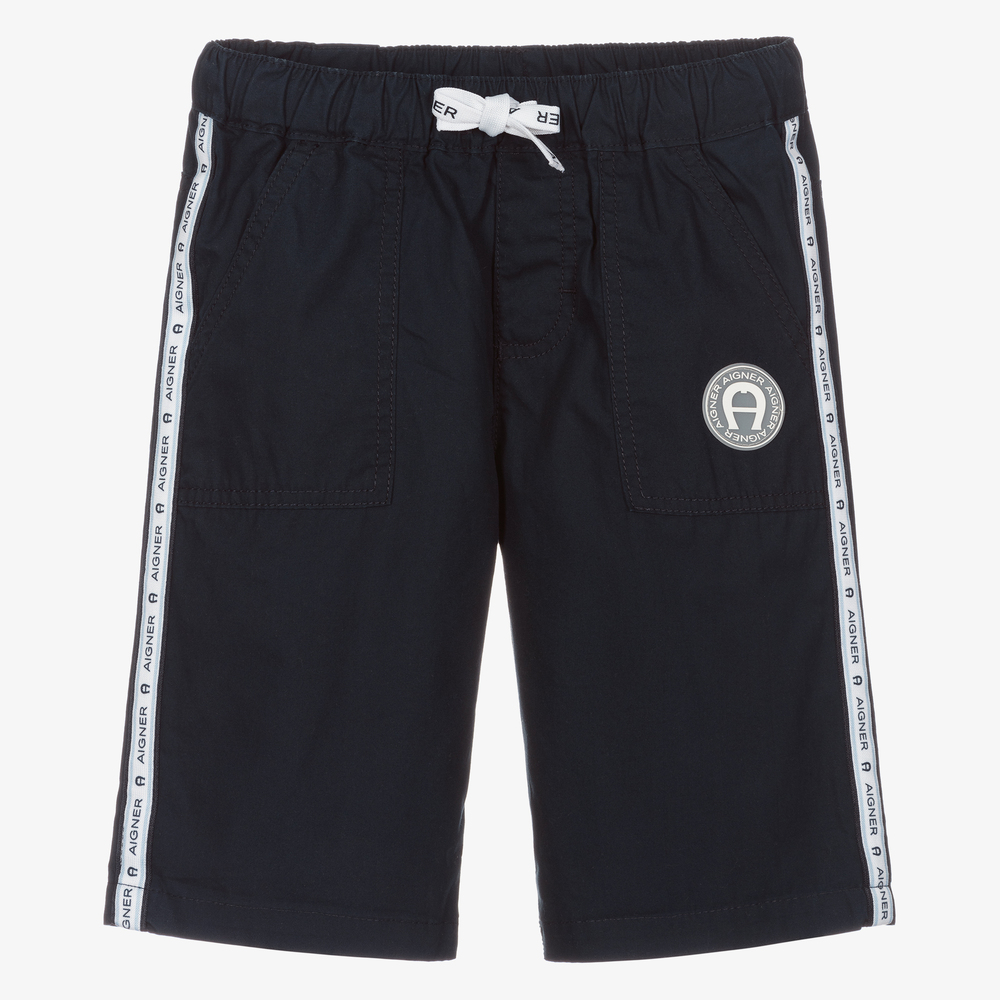 AIGNER - Navyblaue Baumwollshorts für Jungen | Childrensalon