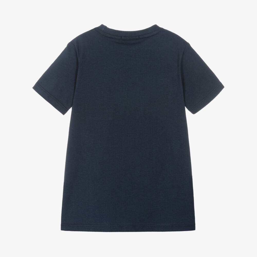 AIGNER-Boys Navy Blue Cotton T-Shirt | Childrensalon Outlet