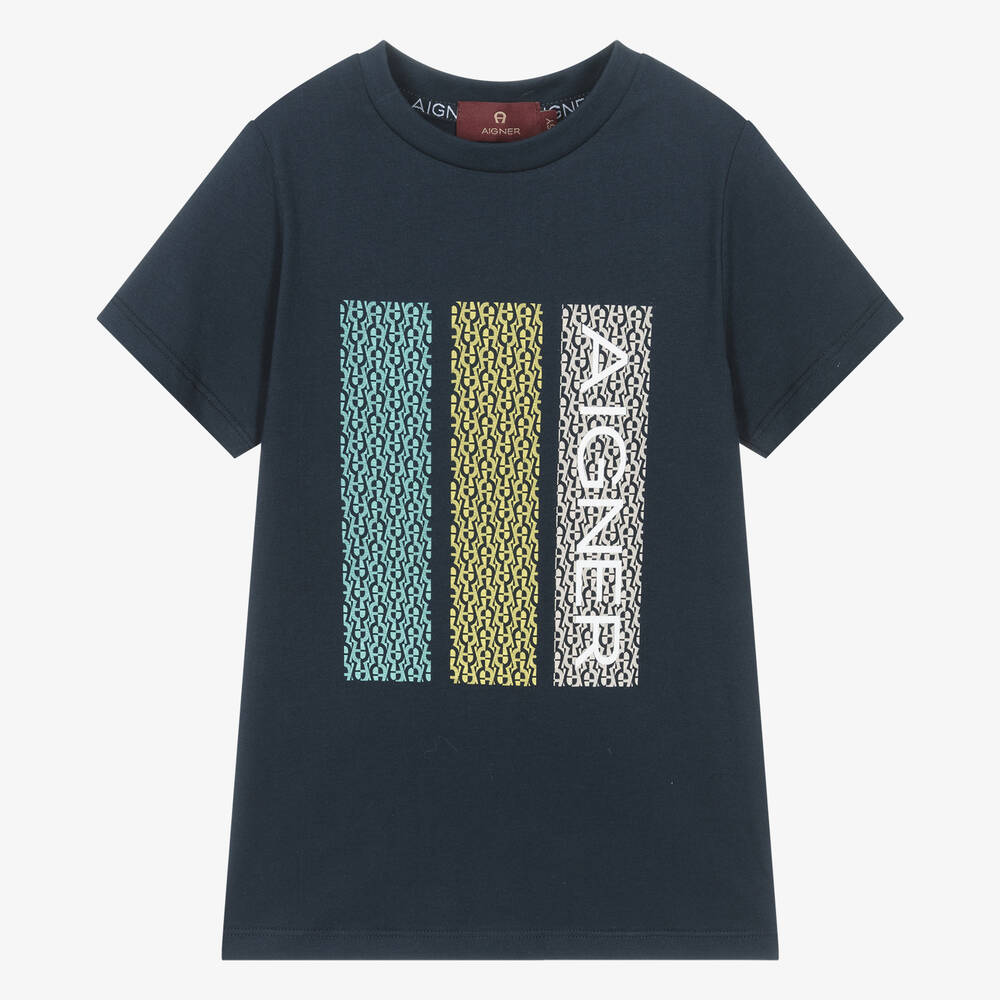 AIGNER-تيشيرت قطن لون كحلي للأولاد | Childrensalon Outlet